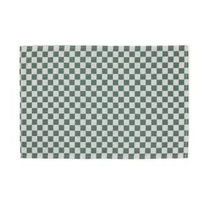 MacKenzie-Childs Dark Green Check Cotton Placemats 13x18 Set of 4 Chic Kitchen